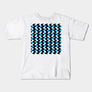 Waves black and blue pattern Kids T-Shirt